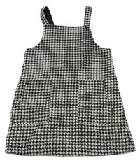 Čierno-biele vzorované vlnené na traké šaty F&F