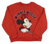 Červená mikina s Minnie s překlápěcími flitre George