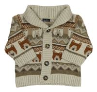 Béžovo-hnedý vzorovaný prepínaci sveter Next