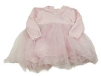 Svetloružové pleteno/tylové šaty s hviezdičkami Next