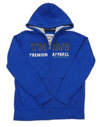 Zafírová prepínaci mikina s nápisom a kapucňou Pepperts