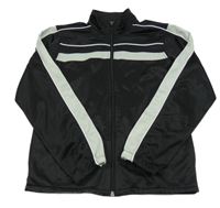 Čierno-sivá športová mikina s pruhmi