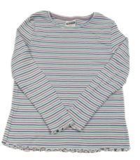 Farebné pruhované rebrované tričko Pocopiano