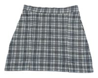 Světlemodro-čierna kockovaná úpletová sukňa F&F