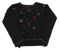 Čierna mikina s kamienkami a cvokmi  M&S