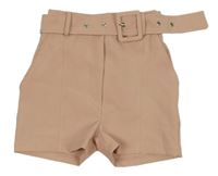 Svetloružové kraťasy s opaskom