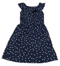 Tmavomodré ľahké šaty so srdiečkami H&M