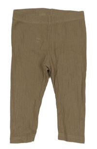 Hnedé rebrované legíny H&M