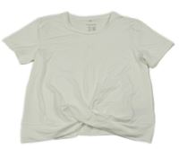 Biele športové crop tričko s uzlom H&M