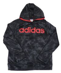 Černo-šedá batikovaná mikina s kapucí Adidas