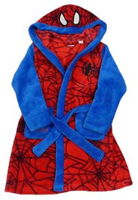 Červeno-modrý chlpatý župan s kapucí - Spider-man Rebel