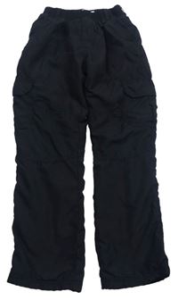 Čierne šušťákové podšité cargo nohavice Topolino
