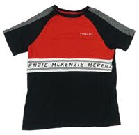 Čierno-červeno-biele tričko s logy McKenzie