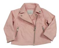 Svetloružový koženkový crop krivák Primark