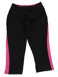 Čierno-ružové funkčné bežecké capri legíny Karrimor