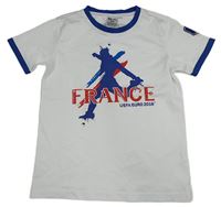 Bílo-tmavomodré fotbalové tričko Euro 2016