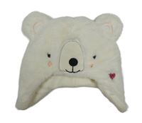 Biela kožušinová podšitá ušanka - medvěď Peacocks