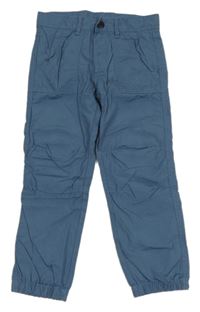 Modré plátenné cuff nohavice Lupilu