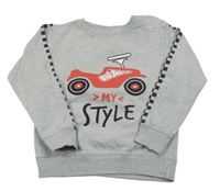 Sivá mikina s autom