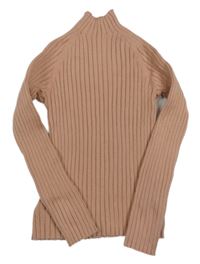 Svetloružový pruhovaný rebrovaný sveter Mayoral