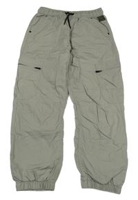 Sivé plátenné cuff nohavice s vreckami Next