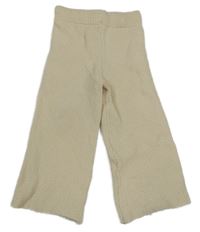 Béžové vzorované pletené nohavice Shein