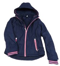 Tmavomodrá softshellová zimní bunda s kapucí Yigga