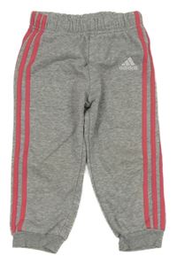 Šedé melírované tepláky Adidas