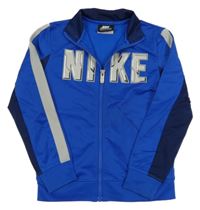 Modro-tmavomodrá športová funkčná prepínaci mikina s logom Nike