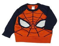 Červeno-tmavomodrý sveter so Spider-manem C&A