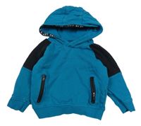 Petrolejovo-čierna mikina s kapucňou Matalan