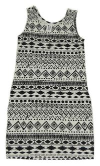 Čierno-biele vzorované šaty C&A