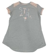 Sivo-ružová športová funkčná tunika s nápisom Decathlon