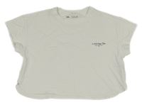 Biele crop oversize tričko s nápisom Zara