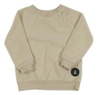 Béžová zamatová rebrovaná mikina so stromom So Cute