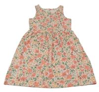 Svetloružové kvietkovane bavlnené šaty H&M