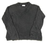 Tmavosivý chlpatý sveter H&M