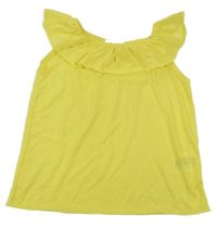 Žltý top s volánikom H&M