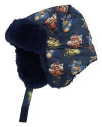 Tmavomodrá šusťáková zateplená beranice s Paw Patrol 