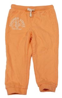Oranžové cuff tepláky s kaktusom So Cute