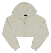 Biela prepínaci crop mikina s kapucňou New Look