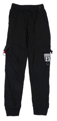 Černé cargo cuff tepláky Rebel