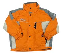 Oranžovo-svetlošedá -sivá šušťáková lyžiarska zimná bunda snoxx