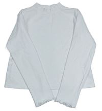 Bílý žebrovaný crop rolák PRIMARK