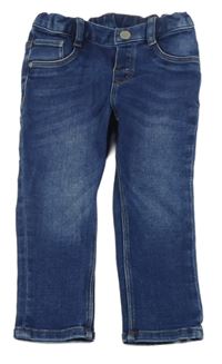 Modré slim fit teplákové rifle H&M