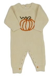 Smetanový žebrovaný pletený overal s dýní