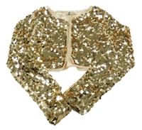 Pudrovo-zlaté tylové pajetkové bolérko H&M