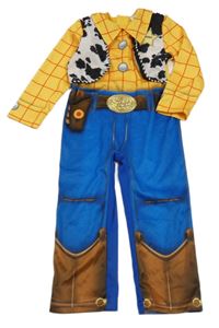Kostým - tmavožluto-červeno-modrý overal - Woody Disney