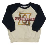 Smetanovo-tmavomodrá mikina s písmenkom a nápisem - Harry Potter PEPCO