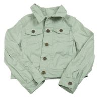 Mentolová rifľová crop bunda s golierikom Gillan's Closet